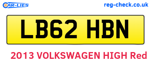 LB62HBN are the vehicle registration plates.
