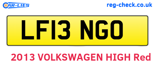 LF13NGO are the vehicle registration plates.