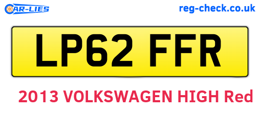 LP62FFR are the vehicle registration plates.