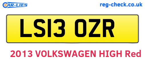 LS13OZR are the vehicle registration plates.