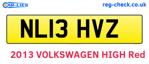 NL13HVZ are the vehicle registration plates.