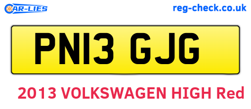 PN13GJG are the vehicle registration plates.