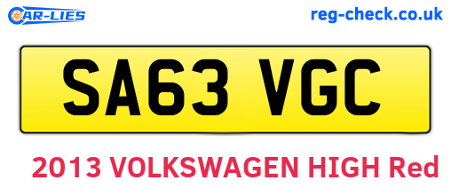 SA63VGC are the vehicle registration plates.