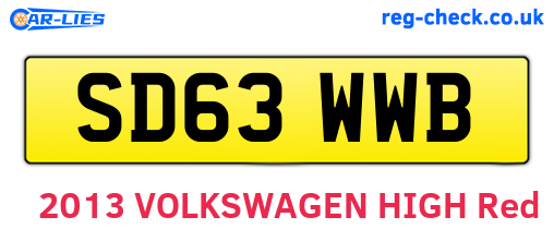 SD63WWB are the vehicle registration plates.