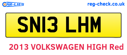 SN13LHM are the vehicle registration plates.