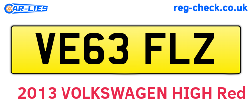VE63FLZ are the vehicle registration plates.