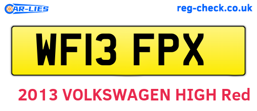WF13FPX are the vehicle registration plates.