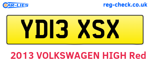 YD13XSX are the vehicle registration plates.