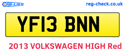 YF13BNN are the vehicle registration plates.