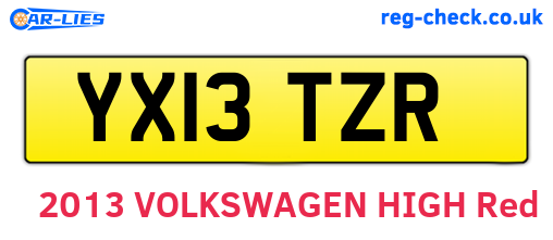 YX13TZR are the vehicle registration plates.