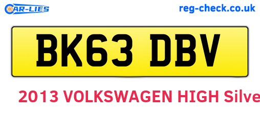 BK63DBV are the vehicle registration plates.