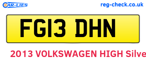 FG13DHN are the vehicle registration plates.