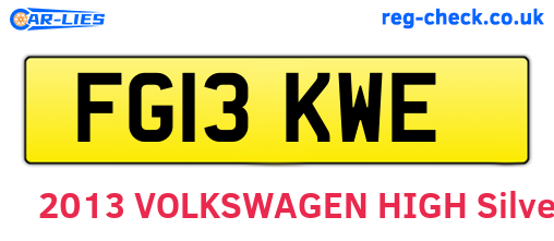 FG13KWE are the vehicle registration plates.