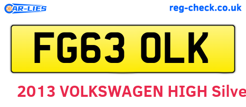 FG63OLK are the vehicle registration plates.