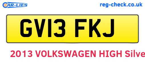 GV13FKJ are the vehicle registration plates.