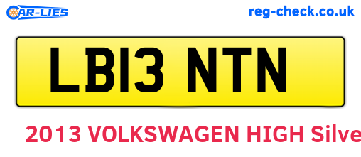 LB13NTN are the vehicle registration plates.