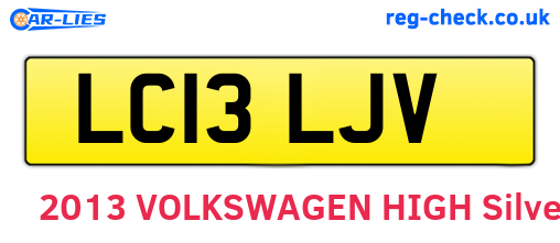 LC13LJV are the vehicle registration plates.