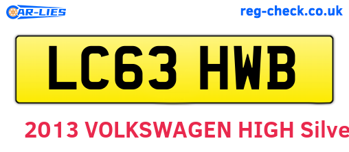 LC63HWB are the vehicle registration plates.
