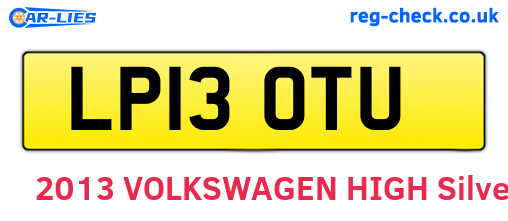 LP13OTU are the vehicle registration plates.