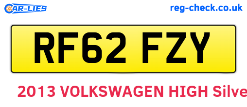 RF62FZY are the vehicle registration plates.