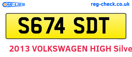 S674SDT are the vehicle registration plates.