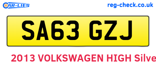 SA63GZJ are the vehicle registration plates.