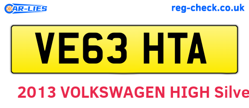VE63HTA are the vehicle registration plates.