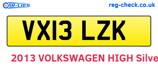 VX13LZK are the vehicle registration plates.
