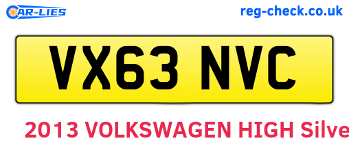 VX63NVC are the vehicle registration plates.
