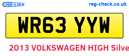 WR63YYW are the vehicle registration plates.