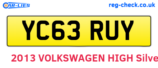 YC63RUY are the vehicle registration plates.