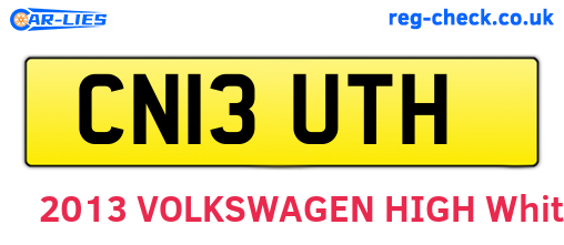 CN13UTH are the vehicle registration plates.