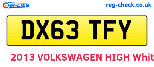 DX63TFY are the vehicle registration plates.