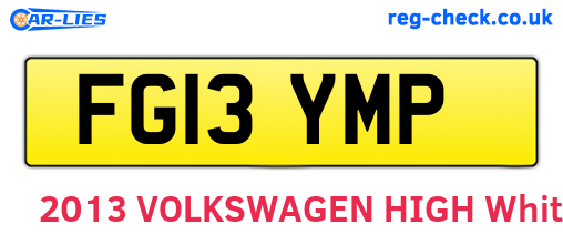 FG13YMP are the vehicle registration plates.