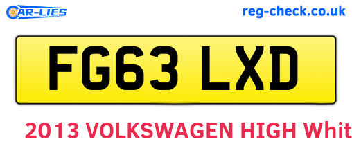 FG63LXD are the vehicle registration plates.