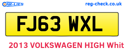 FJ63WXL are the vehicle registration plates.
