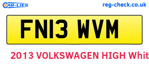 FN13WVM are the vehicle registration plates.