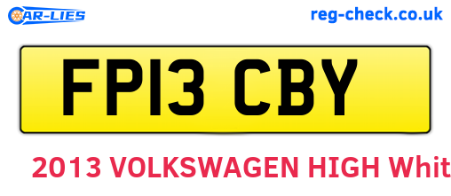 FP13CBY are the vehicle registration plates.