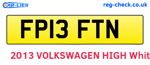 FP13FTN are the vehicle registration plates.