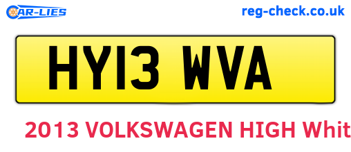 HY13WVA are the vehicle registration plates.