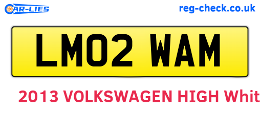LM02WAM are the vehicle registration plates.