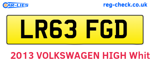 LR63FGD are the vehicle registration plates.
