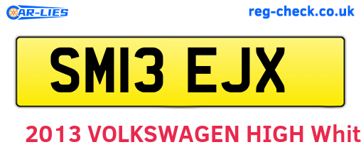 SM13EJX are the vehicle registration plates.
