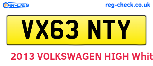 VX63NTY are the vehicle registration plates.