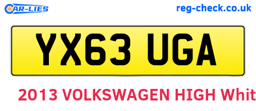 YX63UGA are the vehicle registration plates.