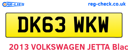 DK63WKW are the vehicle registration plates.