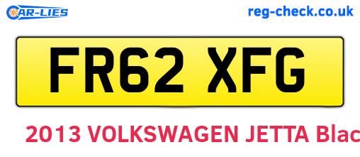 FR62XFG are the vehicle registration plates.