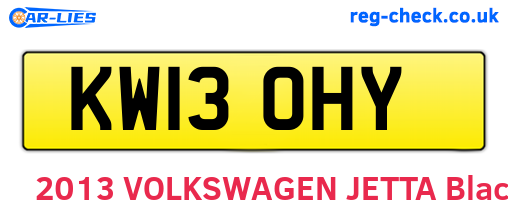 KW13OHY are the vehicle registration plates.