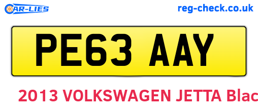 PE63AAY are the vehicle registration plates.