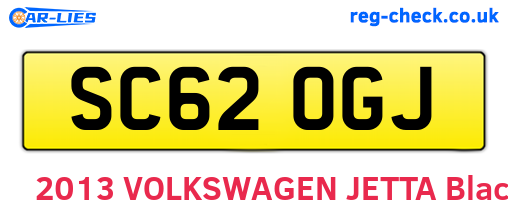 SC62OGJ are the vehicle registration plates.